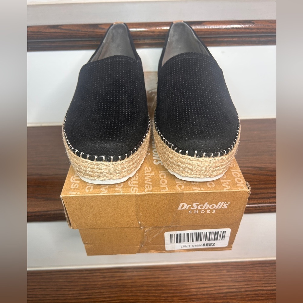 Dr. Scholl’s Women’s Sunray Espadrille Loafer Black Size 9.5 Platform Slip Ons - Picture 4 of 11